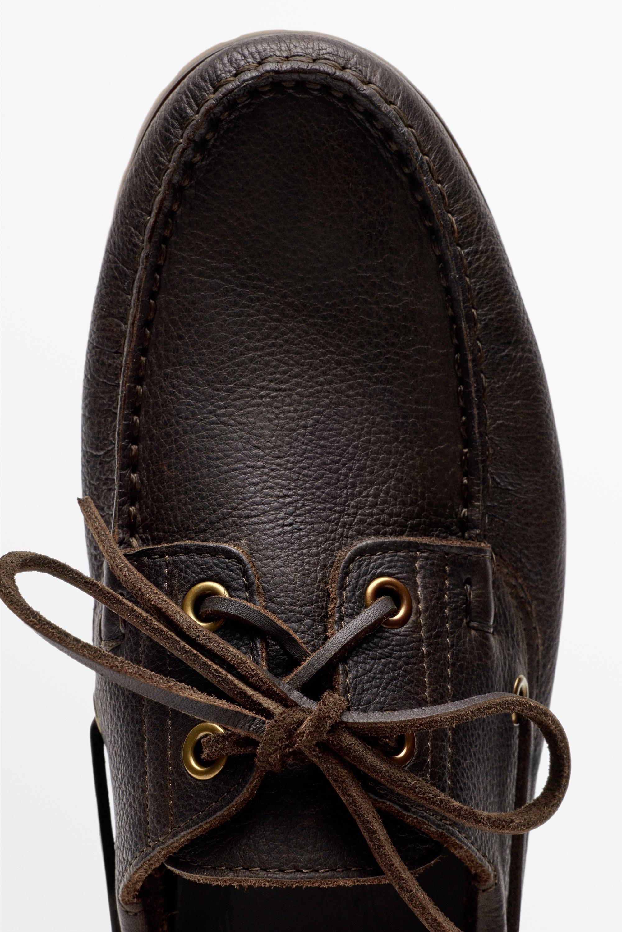 Nappa leather boat shoe